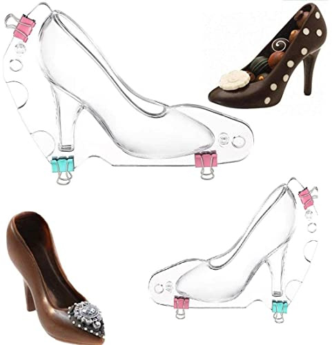 LYTIVAGEN 2 Stück Schuh Backform 3D Schuh Schokoladenform Kuchenform High Heels Schokolade Form Kunststoff Süßigkeitform für DIY Kuchendekoration, Schokolade, Eiswürfel, handgemachte Seife, 2 Größe