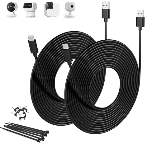 Basesailor USB A till USB C Laddningskabel 5M 2 St,Lång Platt Typ C 2.0