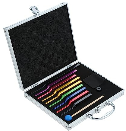 gohantee Solfeggio Tuning Fork Set - 9 Pcs Unweighted Tuning Forks, Colorful Tuning Fork with Aluminum Box for DNA Healing Sound Therapy Yoga -174HZ 285HZ 396HZ 417HZ 528HZ 639HZ 741HZ 852HZ 963HZ