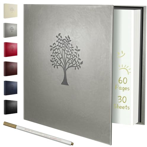 Rdylymx Grand album photo autocollant pour photos de 12,7 x 7,6 cm, 15,2 x 10,2 cm, 17,8 x 12,7 cm, 25,4 x 20,3 cm, couverture en cuir, livre photo à faire soi-même, cadeau idéal pour famille, voyage,