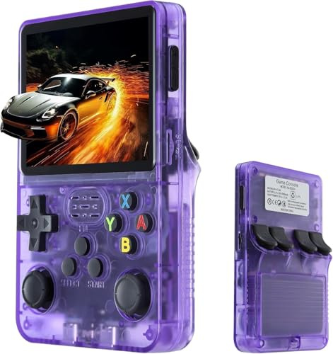 Console retrò portatile R36S con 15000 giochi - Mini console portatile con giochi per PS1, PSP, N64, NDS, SuperN, GameB, GBA, NeoG, ecc. Schermo HD IPS da 3,5 640 x 480 - Quad Core 1,6 GHz e RAM 1 GB