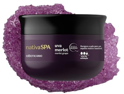 O Boticário Nativa SPA Uva Merlot Exfoliante Corporal de Uva Piel Suave y Brillante 180g