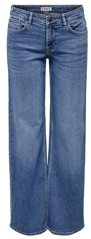 ONLY Onljudy-O LW Wide Leg DNM Tai712 Noos, Medio Denim Blu, XS Donne, Medio Denim Blu, XS