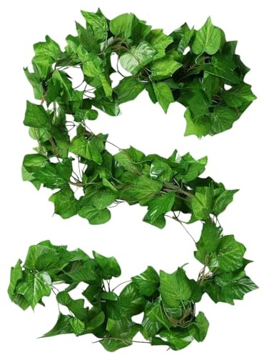 Lyivisk 5 Stück Efeu Künstlich Girlande, 2,5m Jede, Künstliche Pflanzen Kunstpflanze Fake Efeu, für Hochzeit Party Zimmer Balkon Wand Garten Dekoration, Hängende Ranken für Verschiedene Anlässe