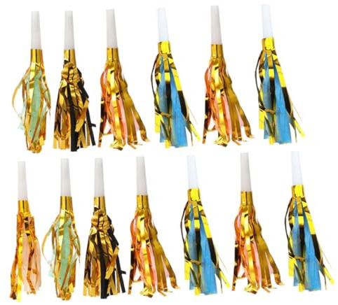 Mikinona 30 Piezas Matracas para Fiestas Flecos y Purpurina Oro Oro Juguetes Generadores de Ruido para Cumpleaños y Celebraciones Infantiles