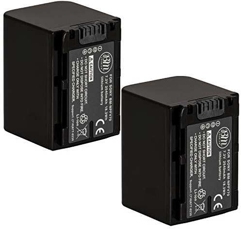 BM 2 NP-FV70 Batteries for Sony FDR-AX700, PXW-Z90V, HXR-NX80, HDR-CX455/B HDR-CX675B, CX330, CX900, PJ340, PJ540, PJ670B, PJ810, FDR-AX33, FDR-AX53, FDR-AX100, NEX-VG10, VG20, VG30, VG900 Camcorders