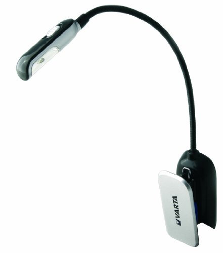 VARTA, Book Light 5mm LED incl. 2x batterie CR2032 lampada da lettura luce di lettura lampada da scrivania lampada con pinza luce da tavolo per Kindle, libri, leggii, tastiere stelo flessibile