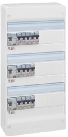 LEGRAND - Tableau Électrique Pré-équipé 3 Rangées Drivia - Equipé de Disjoncteurs et Interrupteurs Différentiels - Pour Logement T5 - Fabriqué En France - Blanc