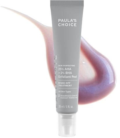 Paula's Choice Skin Perfecting 25% AHA + 2% BHA Face Exfoliant Peel, Facial Exfoliant Peel Rinse Off Treatment, All Skin Types, Fragrance-Free, 1 Oz