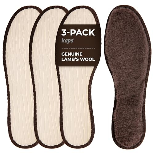 Lammull Vintersulor För Stövlar Skor, Kit med 3 Par, Innersula Ersättningar för Män och Kvinnor, Lammskinn Innersulor, Slitstarka och Varma, 3 Par Vinterskoinlägg, av kaps (37 EUR / 4 UK Kvinna)