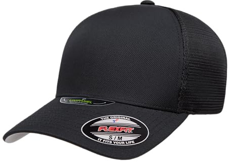 Flexfit Melange UniPanel Trucker Cap, Black, Large/X-Large