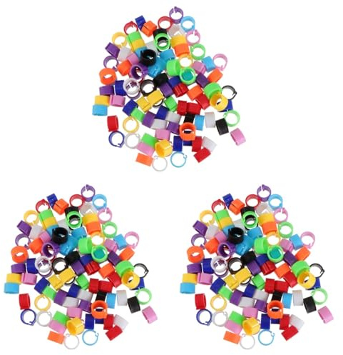 FRCOLOR 300 Pcs Copper Bird Identification Rings for Small Birds Parrot Foot Rings Pigeon Ankle Bands for Cockatiels Canaries Budgies 0.31X1X0.31 Inch