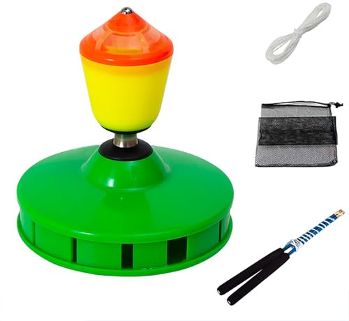 Erencook Chinese Yoyo Set Diabolo with Whistle Sound ,Nonuple Bearings Diabolo Chinese Yo-yos Juggling Toys Colorful Diabolo with Diablo Sticks, Diabolo String&Net Bag (Nine Bearing Green)