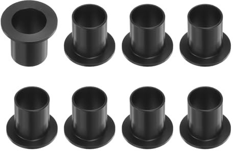 QUARKZMAN 8 st plastbussningar med flänsade hylsor 17 mm inre diameter x 19 mm OD x 25 mm längd svarta POM-bussningar