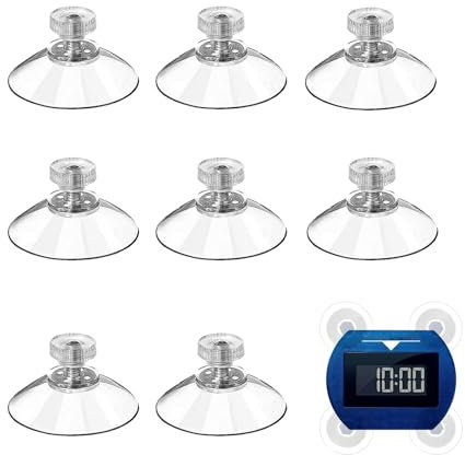 8-Stück Reusabel Saugnapf,Saugnapf Haken für Elektronische Parkscheibe,Kompatibel mit Needit Park Lite Parkscheibe,Ø32mm Mini mit Gewinde Transparente Saugknöpfe,Befestigung Saugnäpfe für Sonnenschutz