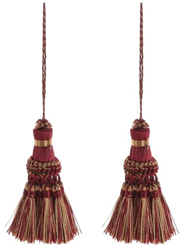 PRETYZOOM 2 piezas de borlas con llave borlas artesanales colgantes para accesorios decorativos para el hogar estilo boho pasamanería decorativa cortinas de puerta