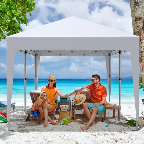 Cenador Pabellón de Jardín,Pop up Carpa Plegable 3x6m para Jardín,Impermeable Gazebo,Pabellón de Jardín,Altura Ajustable,UV50+,Carpas para Exteriores con Bolsa de Transporte para Camping Playa,Blanco