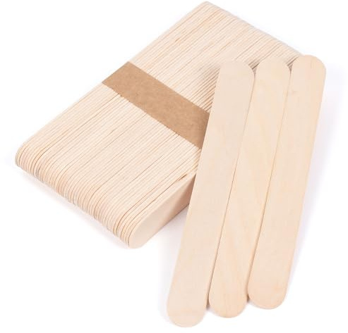 ANTETOK 50pcs Lollipop Sticks, 150mm Wooden Lolly Sticks for Craft, Premium Popsicle Sticks Lollipop Sticks for DIY Projects, Making Homemade Crafts and Plant Labels