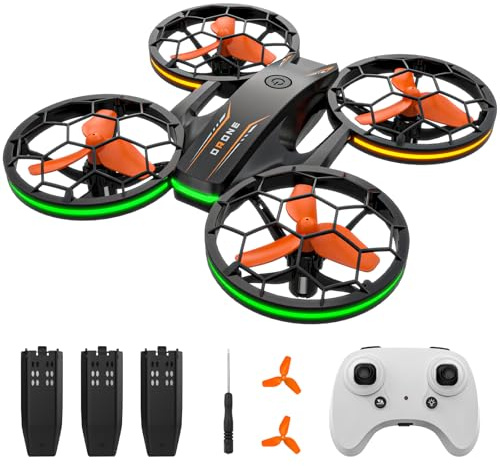 MOOIEPOP Mini Drone for kids,RC Drone with Auto Hovering and Headless Mode, Quadcopter with LED Light, Propeller Full Protect, 3D Flips, Toys Gifts for boys girls