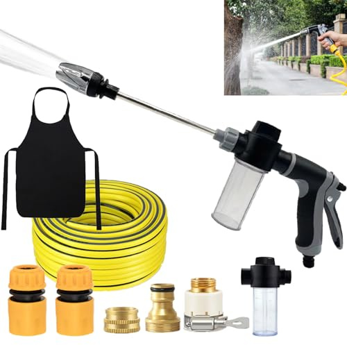 Aquoxis Nettoyeur Haute Pression, 2026 Portable Haute Pression sans Fil, pour gouttière, terrasse, Voiture, Animal de Compagnie, Nettoyage des vitres (1 Tuyau de 5 m)