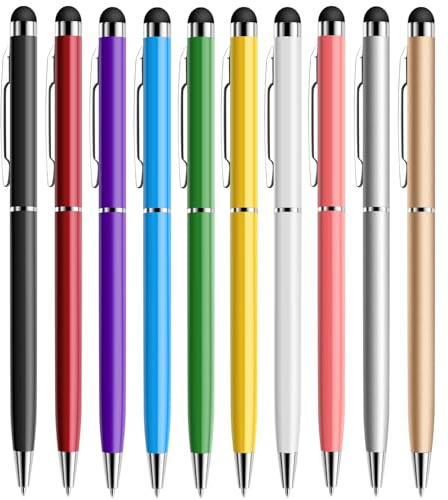 Pekskärm switch penna, 10 st surfplattepenna för alla surfplattor, 2IN1 inmatningspennor kompatibel med Android, IOS, Microsoft, Samsung, Apple, ipad, smartphone