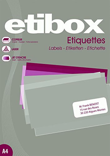 ETIBOX 119753-1600 étiquettes autocollantes blanche - 105 x 35 mm - Imprimantes : Laser, Copieur, Jet d'encre.