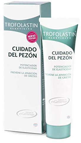 Trofolastin, Crema Cuidado Pezón, Hidratación y Protección Contra Grietas, Aceite de Almendras y Aloe Vera, Embarazo y Lactancia, 50ml