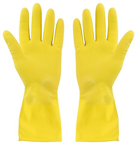 Elliott Household Cleaning Gloves, Latex Washing Up Gloves with extra long cuff and soft breathable lining, Long Lasting Quality in a Extra large size, Yellow