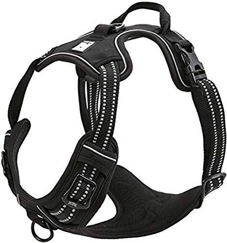 TrueLove Dog Harness TLH5651 No-pull Reflective Stitching Ensure Night Visibility, Outdoor Adventure Big Dog Harness Perfect Match Puppy Vest (Black,S)