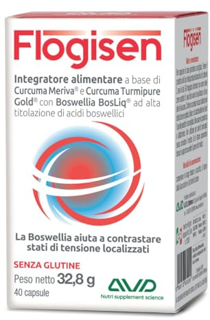 AVD REFORM | Flogisen – Formula con Curcuma Meriva, Turmipure Gold e Boswellia BosLiq per stati di tensione localizzata - 40 capsule - Prodotto in Italia