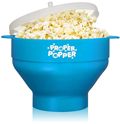 The Original Proper Popper Microwave Popcorn Popper, Silicone Popcorn Maker, Collapsible Bowl BPA Free & Dishwasher Safe - (Turquoise)