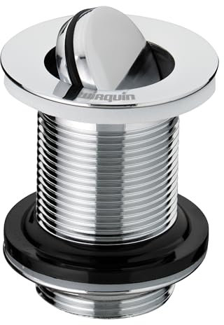 Wirquin 30723428 Bonde de lavabo en laiton avec clapet rotatif 75 mm sans trop plein, chromé