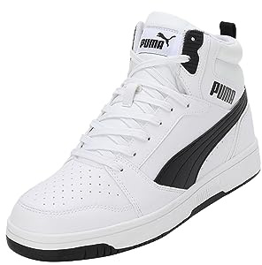 PUMA Rebound V6, Scarpe da ginnastica Unisex - Adulto, White Black, 42.5 EU