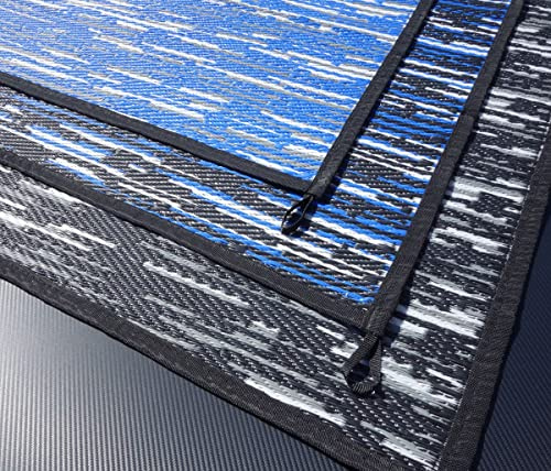 Outdoor Teppich ´´´odooro WAVETEX Platin 2,0m x 1m schwarz-grau *** VIELE GRÖSSEN + Farben ** 450 g/m² Camping Zeltteppich Vorzelt Garten Spieldecke Wohnwagen Camper