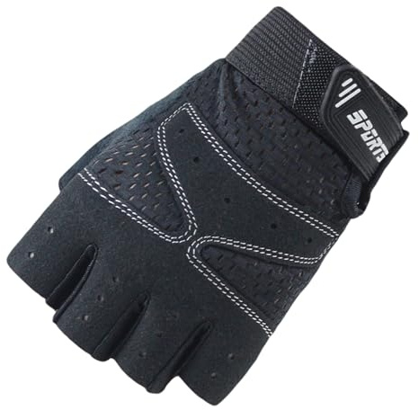 Miokkley Guantes de bicicleta sin dedos para niñas, guantes deportivos para niñas de 5 a 12 años, guantes de escalada en roca, ciclismo, pesca (negro, pequeño para 5-8 años)