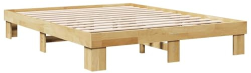 vidaXL Struttura Letto Senza Materasso 160x200 cm in Legno di Rovere, Mobili Camera da Letto, Rete Letto