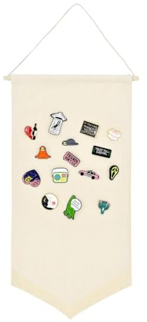 Bannière d'affichage de broches émaillées - Présentoir en tissu - Présentoir de collection de broches | Organisateur suspendu en toile pour collections de broches, support décoratif de rangement mural