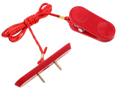 GARVALON Interruptor de Parada de Emergencia para Cinta de Correr, Llave de Arranque con Doble Inserción, Accesorio Compatible para Equipos de Fitness, Pieza de Repuesto Segura y Duradera