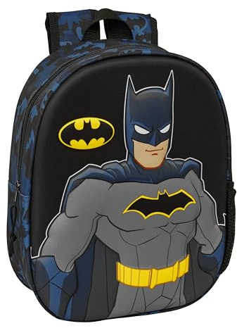 BATMAN - Sac à dos scolaire avec design 3D, idéal pour enfants de différents âges, confortable et polyvalent, qualité et résistance, 27 x 10 x 33 cm