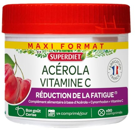Superdiet maxi Acérola vitamine C 60 comprimés