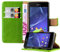 Cadorabo Hülle kompatibel mit Sony Xperia Z1 COMPACT aus Premium Kunst Leder Flip Klappbare Stoßfeste Magnetische [Standfunktion] [Kartenfächern] Cover Hülle für Sony Xperia Z1 COMPACT Tasche in Grün