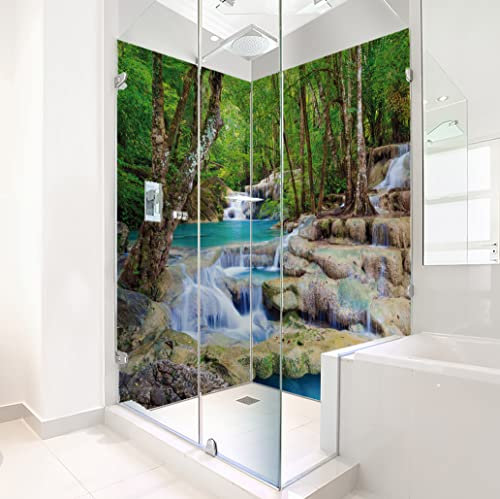 ORIGINAL PlateART Eck Duschrückwand, Alu Verbund, Anti Kalk Premium Nano Matt, 5 Jahre Herstellergarantie