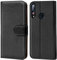 Verco HTC Desire 19+ Hülle, Handyhülle für HTC 19 Plus Tasche PU Leder Flip Case Schutzhülle Brieftasche - Schwarz