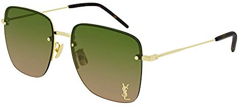 Yves Saint Laurent Damen Sl 312 M Sonnenbrille, Gold-Gold-Grün, 56