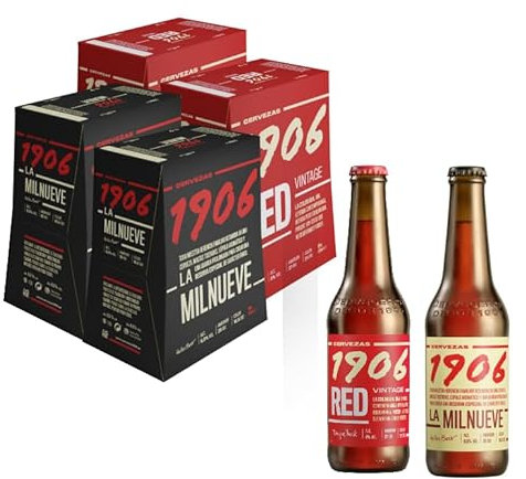 1906 Familia Cervezas - Pack Combinado de 24 Botellas x 33 cl, Incluye 2 Pack de 1906 Reserva Especial y 2 Pack de 1906 Red Vintage