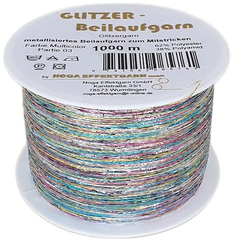 NOGA EFFEKTGARN GmbH Multicolor Metallisiertes Beilaufgarn auf 1000 Meter Spulen - Faux-Fur Yarn