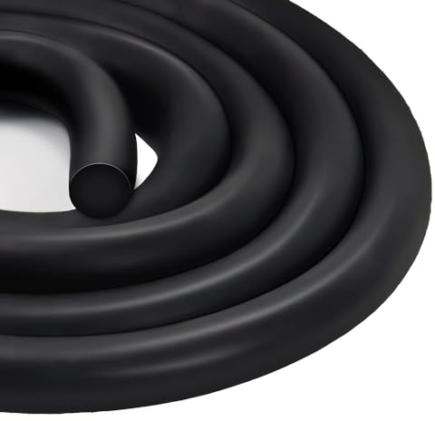 Burlete redondo de espuma EPDM - 20 mm x 5 m - Negro - Para grietas y juntas, relleno de concreto