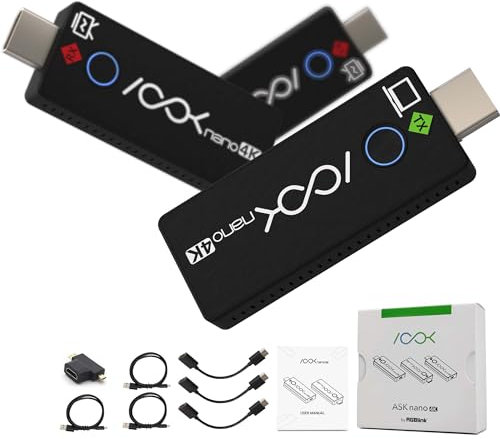 RGBlink 4K Wireless HDMI Transmitter and Receiver Kit,Plug and Play,Wireless HDMI Extender One Transmitter and Two Receivers, Supports Laptop to Dual Monitors for Meetings Live Broadcasts