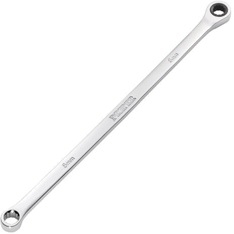 Draper 27765 HI-TORQ - Llave de trinquete métrica extralarga de doble anillo, 8 mm