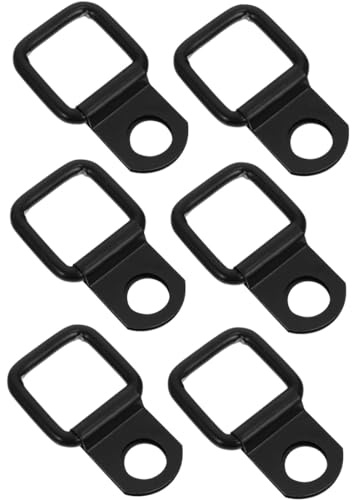 VZUHSW Conjunto 6 Anillos D de Amarre de Acero Inoxidable para Fijar Carga en Remolques, Camiones, Botes y Kayaks - Gancho Anilla de Amarre en Negro,